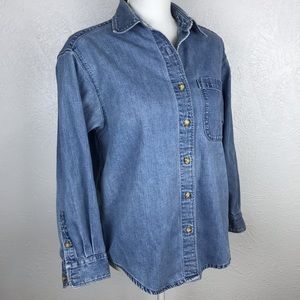 Eddie Bauer | Vintage Denim Button Down | Small